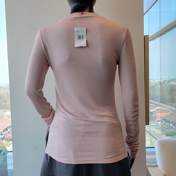 Guess Women's Long Sleeve Rib Cutout Sweater in Light Pink - Picture 3 of 11
